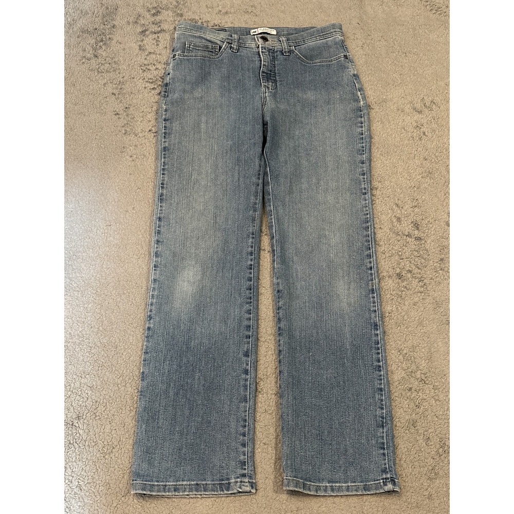 Lee Classic Fit Straight Leg Jeans Womens 6 Short Medium Wash Blue Denim Stretch